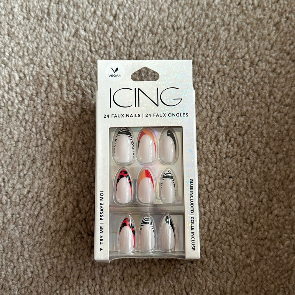Cute nails in the brand icing